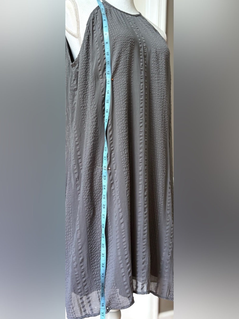 Cloth & Stone Anthropologie Gray Tencel Swing Halter Dress - Picture 8 of 8